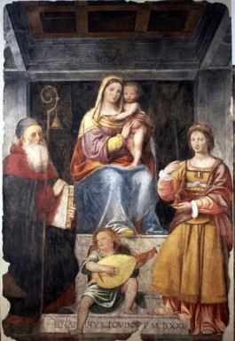 Madonna col Bambino e i santi Antonio abate e Barbara