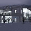 La stazione e la piazza di notte. Render di progetto - Courtesy Studio Silvio d'Ascia
