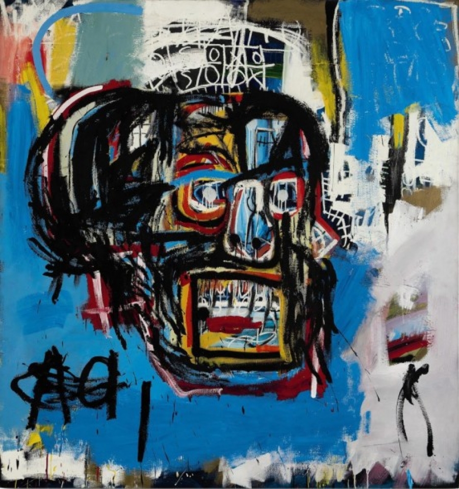 Jean-Michel Basquiat, Senza titolo, olio, acrilico e spray su tela, 180 x 173 cm
