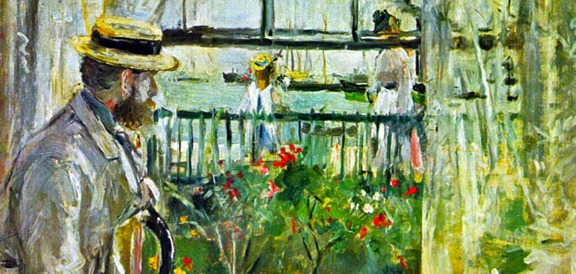 Berthe Morisot, Eugène Manet à l'ile de Wight (1875); olio su tela, 38×46 cm, Museo Marmottan Monet, Parigi