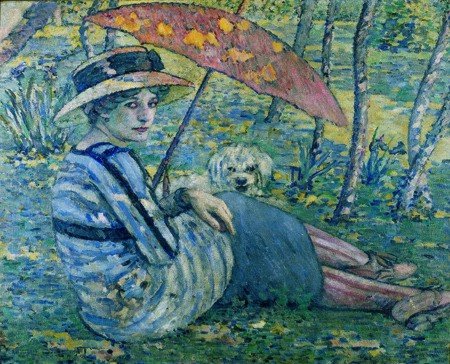 Donna seduta con ombrellino, 1913