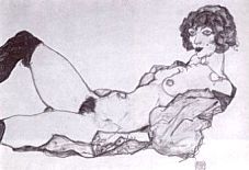 Egon Schiele - Nudo, 1914 - Gouache e matita