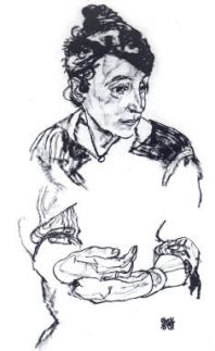 Egon Schiele - Marie Schiele, 1918 - Carboncino