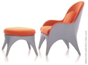 Armchair and pouf. DNA 2000