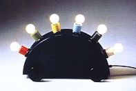 Super, Lampada in vetroresina e gomma, di Martine Bedin, Memphis 1981