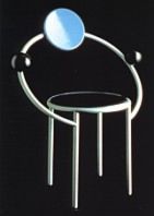 First, sedia in acciaio tubolare, Michele De Lucchi, Memphis 1983