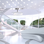 MainDeck. Interior2. White - ©Unique Circle Yachts by Zaha Hadid Architects for Bloom+Voss Shipyards (visualisation Moka-Studio)