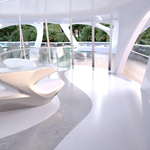 OwnersDeck. Interior1. White - ©Unique Circle Yachts by Zaha Hadid Architects for Bloom+Voss Shipyards (visualisation Moka-Studio)