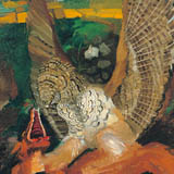 Antonio Ligabue, Aquila con colombo, olio su tela, 1960-1961, 100x70 cm