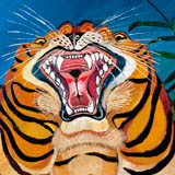 Antonio Ligabue, Testa di tigre, 1955-1956, 75x64 cm