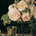 Ferdinand Georg Waldmller,1793 Vienna - 1865 - Vaso di rose, 1831, Olio su tavola