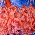 Aligi sassu, L'ira di Achille, 1938, olio su tela, cm 82x101