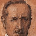 Josef Maria Auchentaller - Autoritratto, 1931, Gessi su cartone - Collezione privata