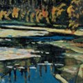 Wassily Kandinsky, Fiume d'autunno, Tra il 1901 ed il 1903, Olio su cartone, 20x30,5 cm