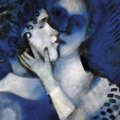 Marc Chagall, Gli amanti in blu, 1914, Olio su carta incollato su cartone, 49x44,3 cm