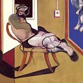 Francis Bacon (1909-1992) - Seated Figure (1974), olio su tela; 205x154 cm - Collezione privata