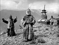 Ritual dancers, Limitang, Nepal
