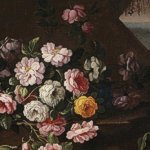 Giovanni Stanchi - Rose in un paesaggio, olio su tela, cm 54x74 - Legnano, Collezione Romigioli