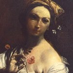 Giuseppe Maria Crespi - Donna con rosa e gatto - Olio su tela, cm 67x56,5 - Bologna, Pinacoteca Nazionale