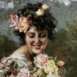 Vincenzo Irolli - Tra le rose - Olio su tela, cm 76x6.1 Bologna - Collezione privata - Courtesy: Bologna, Bottegantica