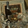 Leonardo Cremonini - Dopo la festa, 1947 - Olio su tavola, Dim: 24 x 55 cm