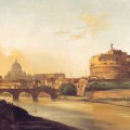 Ippolito Caffi - Il Tevere a Castel Sant'Angelo, 1833-1866 - Olio su tela, cm 61 x 75 - Roma, Museo di Roma