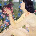Guido Cadorin: Nudo e paesaggio fiorito, 1920. Venezia, collezione privata