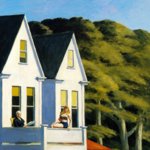 Edward Hopper - Second Story Sunlight (Secondo piano al sole), 1960 - Olio su tela, 101,92 x 127,48 cm - Whitney Museum of American Art, New York; acquisito grazie ai fondi dei Friends of the Whitney Museum of American Art 60.54 -  Whitney Museum of American Art, N.Y. - Fotografia di Steven Sloman