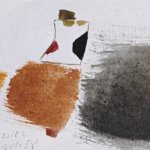 Jules Bissier, Ascona 7. Oct. 58, 1958 - Tempera all'uovo su cotone, 16 x 25.2 - Fondazione Marguerite Arp, Locarno