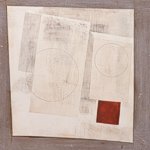Ben Nicholson, Stone Blocks, 2 Circles and Red, 1964 - Olio su carta intelaiata, cm 54 x 56 - National Galleries of Scotland, Edinburgh