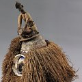 Initiation Mask - Zaire, Yaka, Africa - Polychrome wood, woven raffia and raffia - Height: 50 cm - Paolo Manusardi, Milano