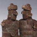 Embracing Couple with Baby - Mexico, Nayarit, Americas - Terracotta - Height: 32 cm - Paolo Manusardi, Milano