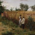 Adolfo Tommasi (Livorno, 1858 - Torre del Lago, 1923) - Idillio, olio su tela, cm 65 x 101