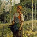 Giovanni Fattori (Livorno, 1825 - Firenze, 1908) - Contadina nel bosco