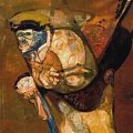Trento Longaretti, Il grande vecchio e bambino, olio su tela,  1973-1974, 120x80 cm