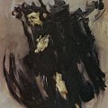 Trento Longaretti, Figura drammatica di fuggiasco, olio su tela, 2002, 103x68 cm
