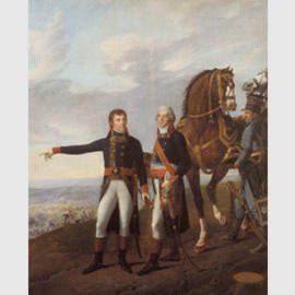Il generale Bonaparte e il suo Capo di Stato Maggiore generale Berthier nella battaglia di Marengo