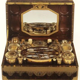 Ncessaire della Duchessa d'Otranto<br>Avorio, argento dorato, ebano, oro, 1815