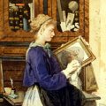 Fanciulla in biblioteca (Donna che pulisce un quadro di Garibaldi)