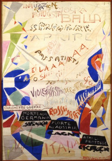 Manifesto per la mostra alla Galleria Angelelli in Roma, 1915