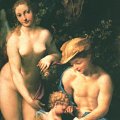 Antonio Allegro detto Correggio - Venere con Mercurio e Cupido-Londra, National Gallery