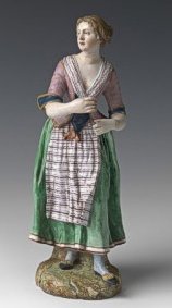 Popolana napoletana - Porcellana policroma, XIX secolo - Manifattura della Reale Fabbrica di Napoli