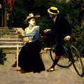 Oreste Da Molin, Flirtation, 1901, olio su tela