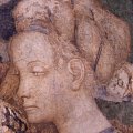 Antonio Pisano detto Pisanello (1394 circa - 1455) - Testa di donna (frammento) - Affresco staccato, 17 x 24 cm - Roma, Museo Nazionale del Palazzo di Venezia