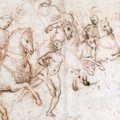 Raffaello - Quattro cavalieri e un nudo maschile a piedi - Firenze, Galleria degli Uffizi