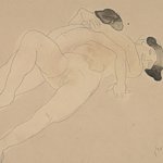Coppia saffica distesa. Grafite e acquerello, 25,1x32,5 cm. Musée Rodin, Paris, Donation Auguste Rodin, 1916 © Musée Rodin. Photo Jean de Calan