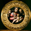 Cornice al tondo di Marco Pino (Sacra famiglia con San Giovannino) - Cartapesta, diam. cm 60