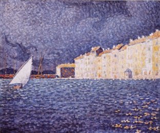 Paul Signac, Saint-Tropez. Temporale, 1895, olio su tela, 46,5x55 cm, Saint-Tropez, Musée de Saint-Tropez, L'Annonciade