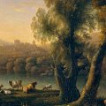 Claude Lorrain, Paesaggio, Olio su rame, cm 34,7 x 28,4 senza cornice; con cornice cm 40,7 x 34,4, Roma, Fondazione Amata