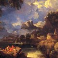Pieter Mulier detto il Cavalier Tempesta, Paesaggio lacustre con pastori, Olio su tela, cm 73 x 99, Milano, Arcivescovado